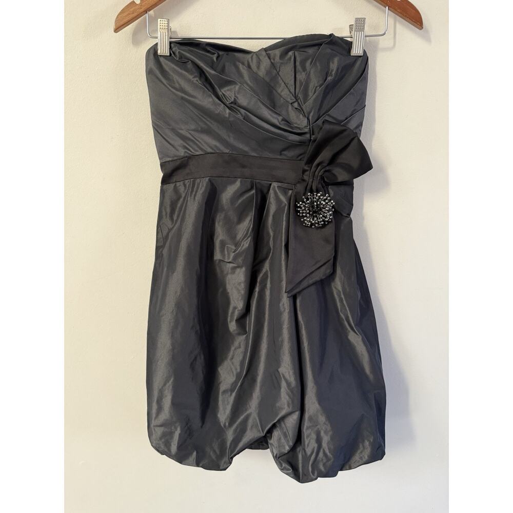 Max And Cleo Dress Women's Size 4 Strapless Sheath Above Knee Pencil Black Party